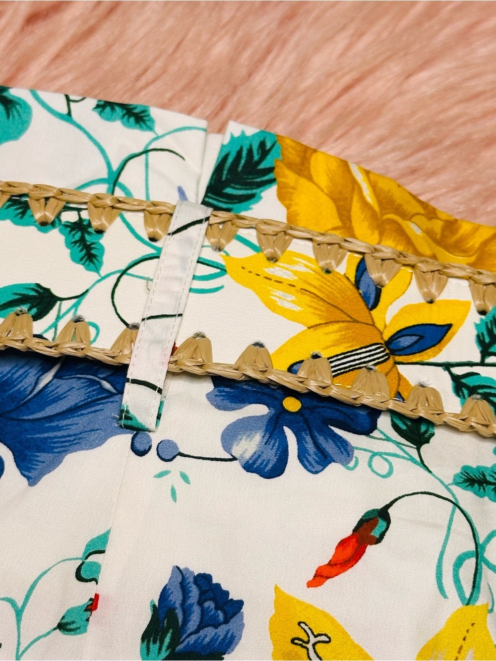 Cara Cara White Floral High-Waist Shorts with Multicolor Blooms - Picture 11 of 13